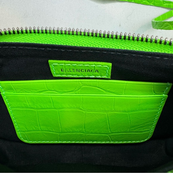 Rare! Balenciaga Le Cagole Giant Studs Shoulder Bag Croc Embossed Leather Mini - Picture 8 of 8